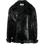 Abrigos negros de algodón de piel  manga larga cocodrilo Saint Laurent Paris talla L para mujer 