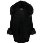 Abrigos negros de seda de pelo manga larga Saint Laurent Paris talla XS para mujer 