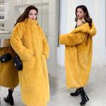 Abrigos dorados de poliester con capucha  de otoño tallas grandes talla XL para mujer 
