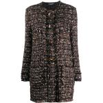 Abrigos marrones de poliester de tweed rebajados manga larga sin cuello Dolce & Gabbana talla XXL para mujer 