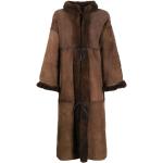 Ropa marrón de piel de oveja de invierno  rebajada manga larga cuello alto Dior con lazo talla XXL para mujer 