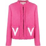Abrigos rosas de poliamida de tweed rebajados manga larga Valentino Garavani talla XL para mujer 