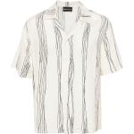 Camisas estampadas blancas de viscosa manga corta marineras con rayas Armani Emporio Armani para hombre 