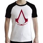Camisetas blancas de algodón de manga corta Assassin's Creed tallas grandes manga corta ABYstyle talla XS para hombre 