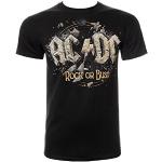 Camisetas estampada negras de algodón AC/DC con cuello redondo lavable a máquina para hombre 