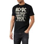 Camisetas deportivas negras de algodón AC/DC con cuello redondo lavable a máquina talla L para hombre 