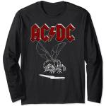 Camisetas negras de encaje de manga larga AC/DC manga larga vintage con logo talla S para mujer 