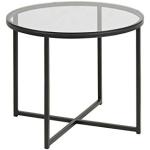 AC Design Furniture Gurli Mesa de Esquina, Transparente y Negro, B: 55 x H: 45 x T: 55