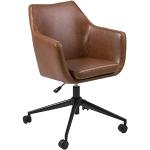 AC Design Furniture Trine Silla de Oficina, Metal, Cognac marrón, B: 58 x T:58 x H: 95 cm