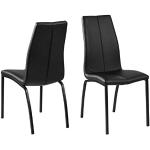 AC Design Furniture William Silla del Comedor, Poliuretano, Negro/Metal Negro, L: 57 x W: 43.5 x H: 95 cm