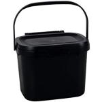 Addis Cubo de Basura Eco 100% plástico para Uso Diario para Cocina, compostaje, 4,5 L, Color, Negro Reciclado, Compost Caddy (Single)