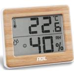 ADE Higrómetro digital para indicar la humedad y la zona de confort | termómetro con indicación precisa de la temperatura | pantalla LCD | bambú