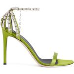 Sandalias verdes de ante de cuero rebajadas con tacón más de 9cm con logo GIUSEPPE ZANOTTI talla 39 para mujer 