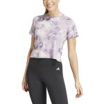Camisetas deportivas lila rebajadas floreadas adidas con motivo de flores talla XL para mujer 