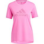 Camisetas deportivas rosas de poliester rebajadas con cuello redondo de punto adidas Sport talla XS de materiales sostenibles para mujer 