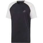 Camisetas negras de poliester de tenis rebajadas de punto adidas talla S de materiales sostenibles para hombre 