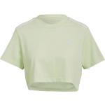 Camisetas deportivas verdes de poliester rebajadas manga corta con cuello redondo de punto adidas talla M de materiales sostenibles para mujer 