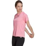 Camisetas deportivas rosas de poliester rebajadas con cuello redondo de punto adidas HEAT.RDY talla S de materiales sostenibles para mujer 