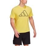 Camisetas deportivas amarillas de poliester rebajadas con cuello redondo adidas talla S de materiales sostenibles para hombre 
