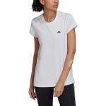 Camisetas blancas de poliester de fitness rebajadas color block adidas talla M de materiales sostenibles para mujer 