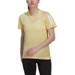 Camisetas amarillas de poliester de cuello redondo rebajadas con cuello redondo adidas Own The Run talla L de materiales sostenibles para mujer 