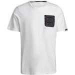 Camisetas deportivas blancas de algodón rebajadas con cuello redondo de punto adidas talla L de materiales sostenibles para hombre 