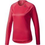Camisetas deportivas rosas rebajadas manga larga con cuello redondo transpirables adidas talla M de materiales sostenibles para mujer 
