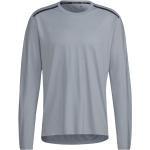 Camisetas deportivas grises de poliester rebajadas manga larga con cuello redondo de punto adidas talla M de materiales sostenibles para hombre 