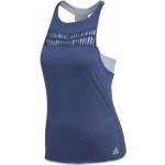 Camisetas deportivas azules de viscosa rebajadas sin mangas con cuello redondo trenzadas adidas con trenzado talla L para mujer 