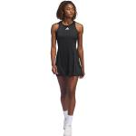 Vestidos negros de poliester de tenis con cuello redondo entrelazados adidas talla S de materiales sostenibles para mujer 
