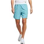 Shorts azules de poliester rebajados con logo adidas talla S de materiales sostenibles para hombre 