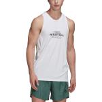Camisetas blancas de poliester de running rebajadas sin mangas con cuello redondo adidas talla XL de materiales sostenibles para hombre 