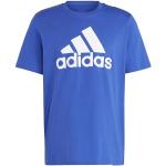 Camisetas deportivas azules de algodón tallas grandes manga corta con cuello redondo con logo adidas Essentials talla 3XL para hombre 