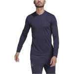 Camisetas azules de poliester de tenis rebajadas de verano con cuello redondo de punto adidas talla XL de materiales sostenibles para hombre 
