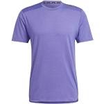 Camisetas deportivas moradas de poliester con cuello redondo de punto adidas talla XL de materiales sostenibles para hombre 