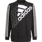 Adidas Logo Sweat Sweatshirt, Black/White, 5-6A Unisex Kids