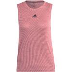Camisetas deportivas rosas de poliester rebajadas sin mangas con cuello redondo adidas talla XS de materiales sostenibles para mujer 