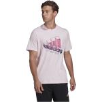 Camisetas deportivas rosas de algodón con logo adidas talla L para hombre 