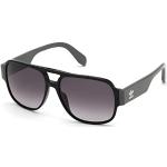 Adidas Originals- Gafas de sol de hombre OR0006-forma de gota cuadrada, color negro brillante, lentes esfumadas color humo