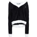 Suéters  negros de sintético manga larga con escote V de punto adidas Originals talla XL para mujer 