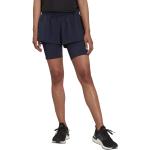 Shorts azules de poliester de running rebajados adidas talla XS de materiales sostenibles para mujer 