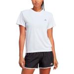 Camisetas blancas de poliester de running rebajadas transpirables adidas Run It talla S de materiales sostenibles para mujer 