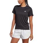 Camisetas negras de poliester de running rebajadas transpirables adidas Run It talla XS de materiales sostenibles para mujer 