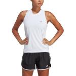 Camisetas blancas de poliester de running rebajadas sin mangas transpirables adidas Run It talla XL de materiales sostenibles para mujer 
