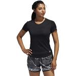 Camisetas deportivas negras de poliester manga corta con cuello redondo adidas Run It talla XXS de materiales sostenibles para mujer 