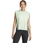 Camisetas deportivas verdes de tencel sin mangas con logo adidas Performance talla S para mujer 