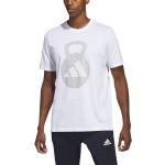 Camisetas deportivas blancas de goma rebajadas con logo adidas talla M de materiales sostenibles para hombre 