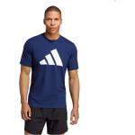 Camisetas azules de poliester de fitness rebajadas con logo adidas talla M de materiales sostenibles para hombre 