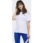 Camisetas deportivas blancas de poliester tallas grandes con cuello redondo transpirables de punto adidas talla 4XL de materiales sostenibles para mujer 