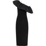 Vestidos negros de poliester de fiesta rebajados media pierna con volantes talla XS para mujer 